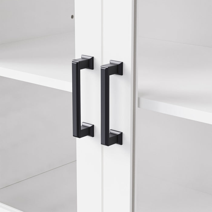 Farmhouse TV Stand With Solid Wood Gourd Shaped Legs For TVs Up To 70"