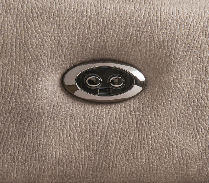 Olwen - Nubuck Power Recliner Sectional Sofa With USB Port - Mocha