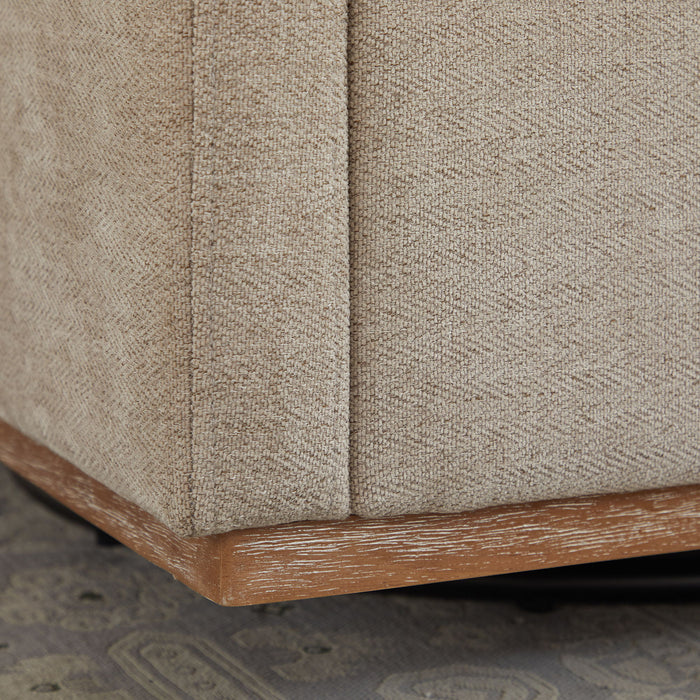 Modern Square Upholstered Swivel Accent Chair With Metal Base