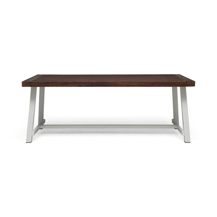 Equilibrium - Outdoor Dining Table With Wooden Frame And Slat Top