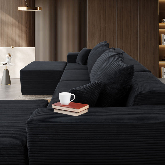 Modular Sectional Sofa, Convertible Couch With Chaise Corduroy