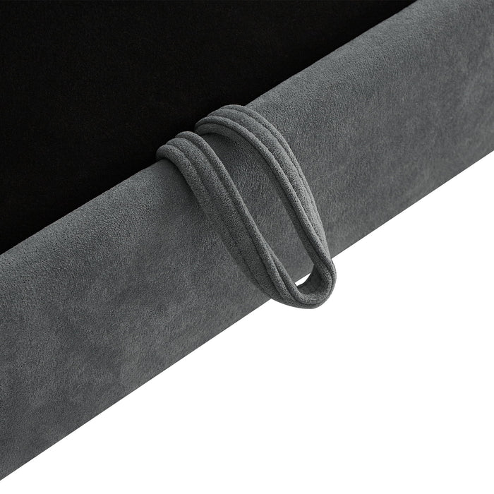 Upholstered L Shaped Sectional Sofa With Storage, Movable Ottoman, And 6 Throw Pillows