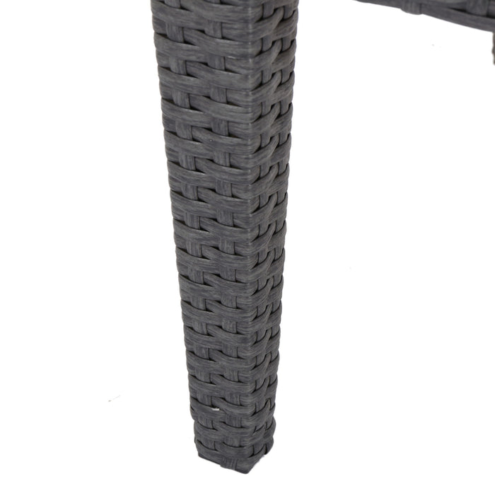 Outdoor Antibes Wicker Side Table, Accent Table - Gray