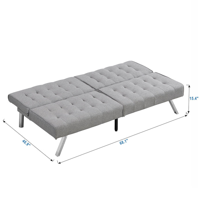 Modern Sofa Bed With Wood Frame And Stainless Legs