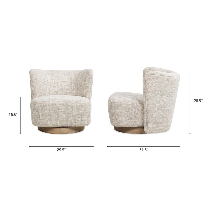 Miranda - Armless Swivel Accent Chair - Natural Gray