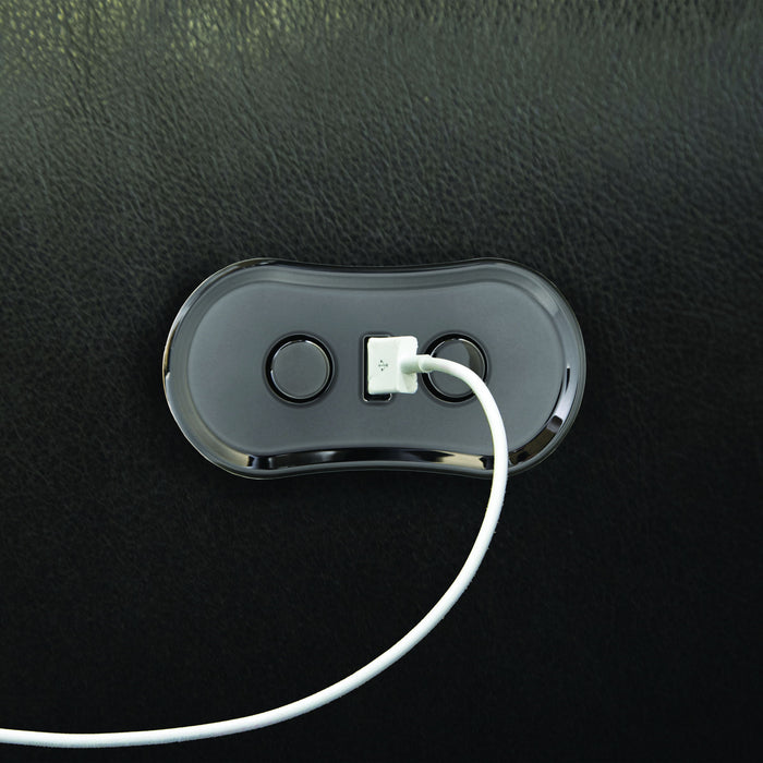 Bosa - Leather Power Reclining Sofa - Charcoal