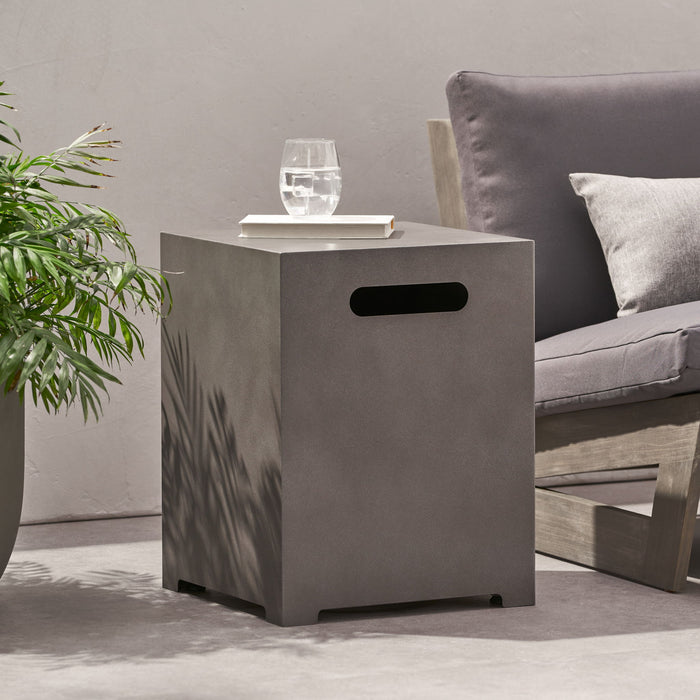 Modern Tank Holder Side Table With Powder Coated Frame
