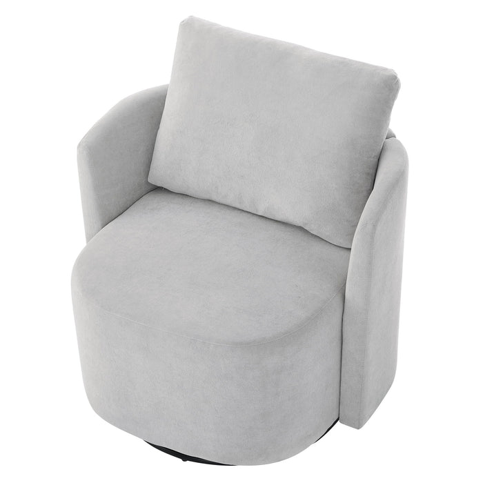360° Modern Swivel Chair With Upholstered Curved Design