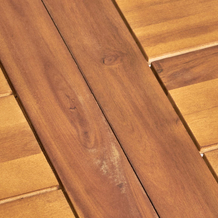 Della - Modern Industrial Dining Table With Acacia Wood Top - Teak