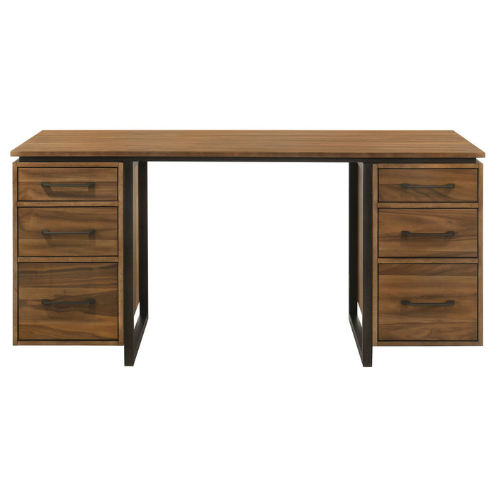 Berhalter 6-Drawer Double Pedestal File Computer Desk