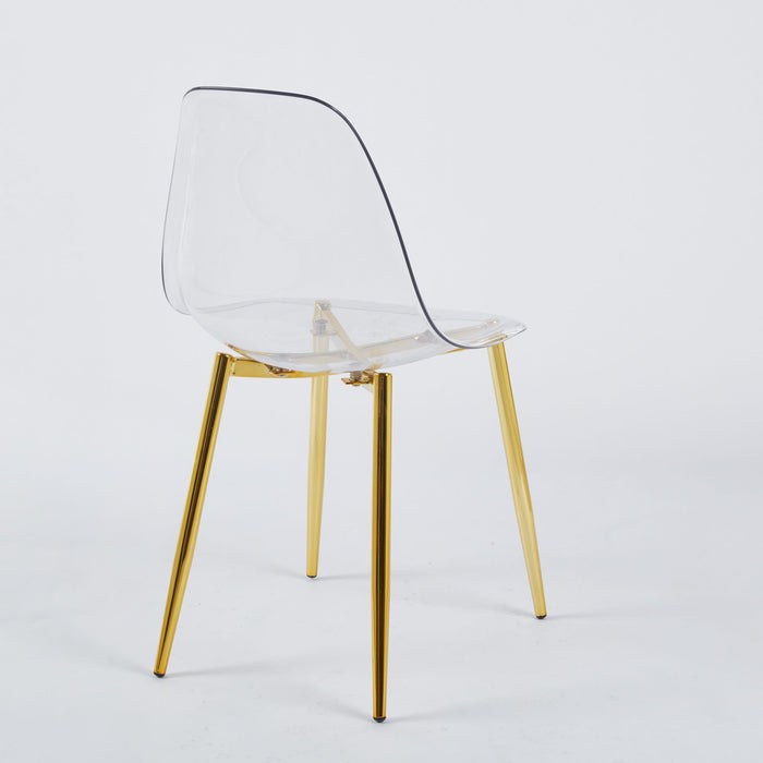 Transparent Plastic Seat Dining Chair (Set of 4)