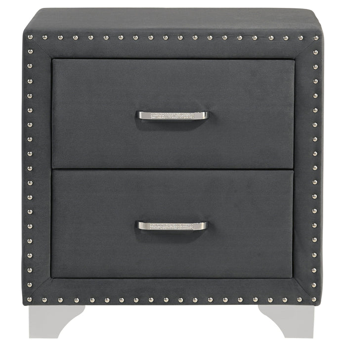 Melody Upholstered 2-drawer Nightstand Grey