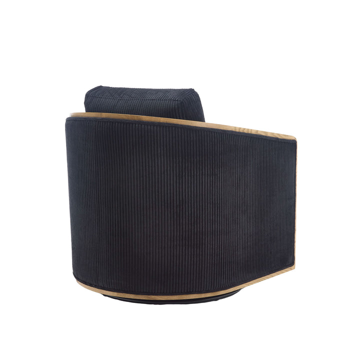 Corduroy Barrel Chair, 360 Degree Swivel