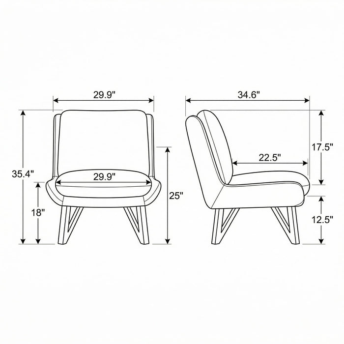 Armless Accent Chair - Dark Navy