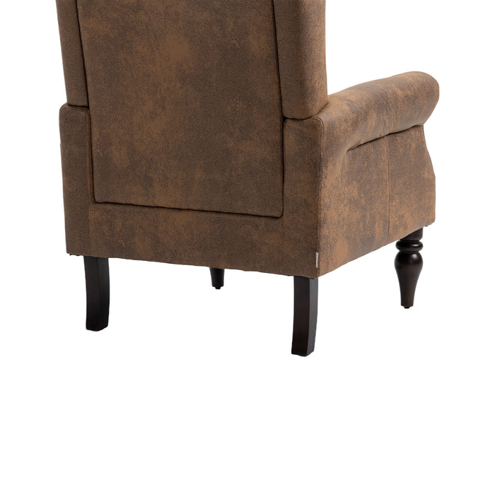 Modern Accent Armchair With Sturdy Wood Legs