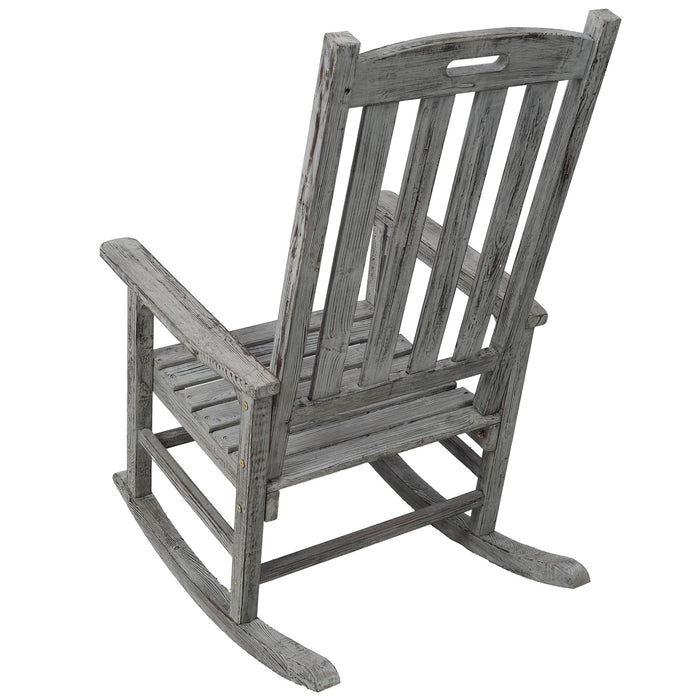 Oversized Porch Rocker Chair With Wide Seat And Tall Backrest