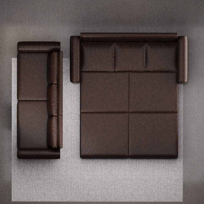 3 In 1 Convertible Sleeper Sofa With Nailhead Trim & Rolled Arm