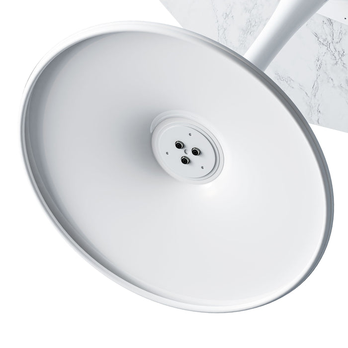 Hexagonal Coffee Table With Printed Marble Top And Base - White Marble