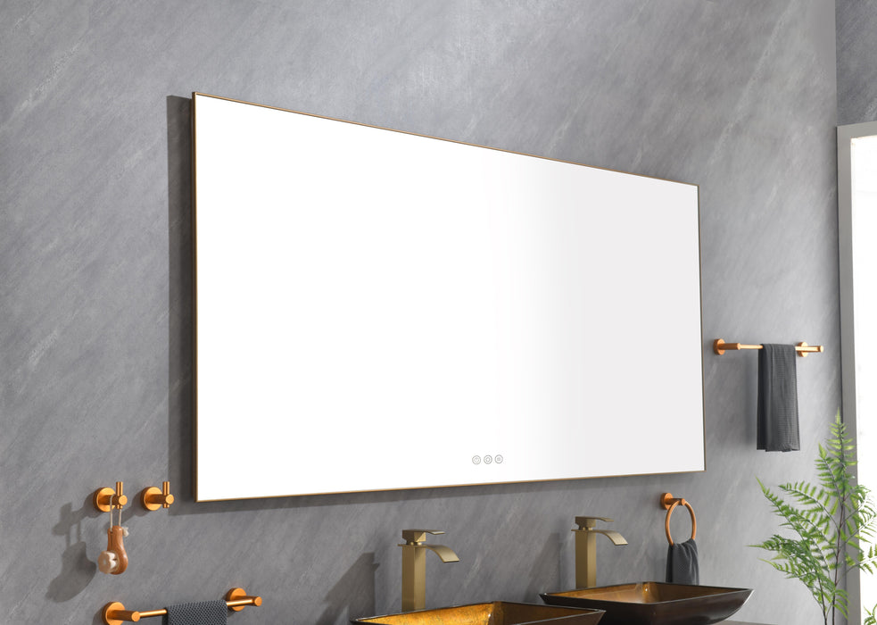 Led Mirror Bathroom Vanity Mirror With Back Light, Wall Mount Anti - Fog Memory Large Adjustable Vanity Mirror - Gold
