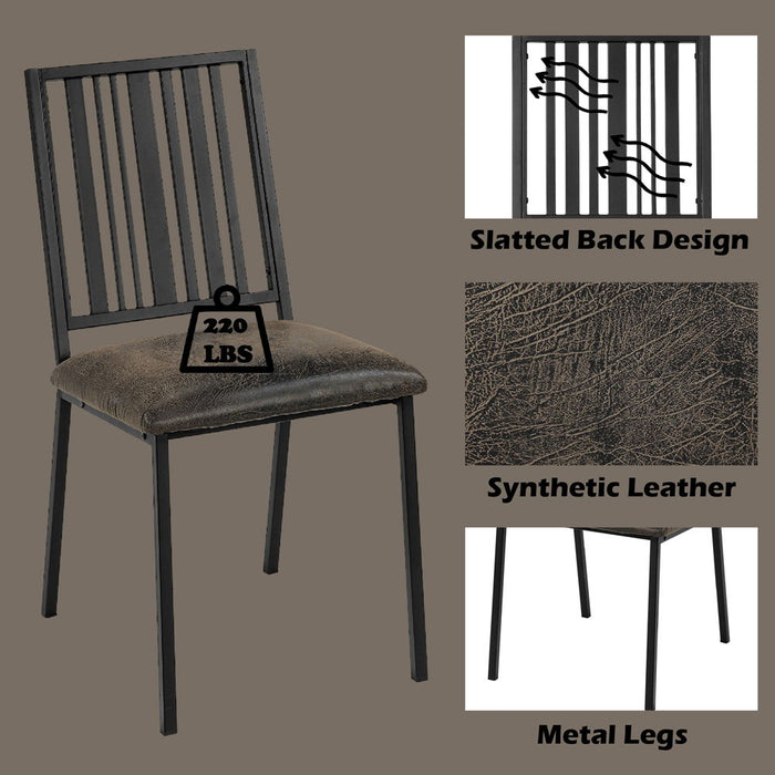 Zudora - Side Chair Set of 2) - Synthetic Leather & Black