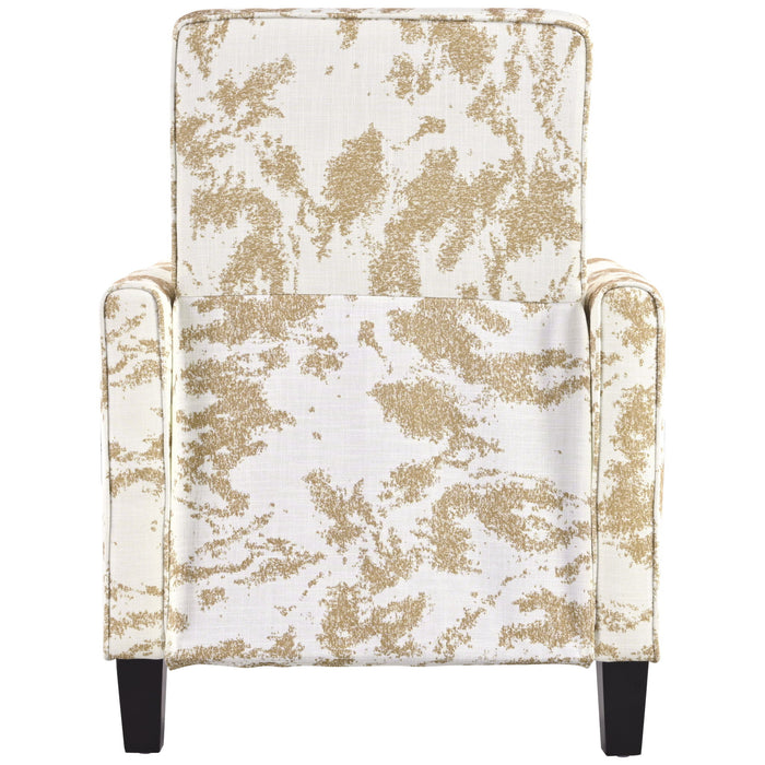 Push Back Upholstered Recliner Armchair