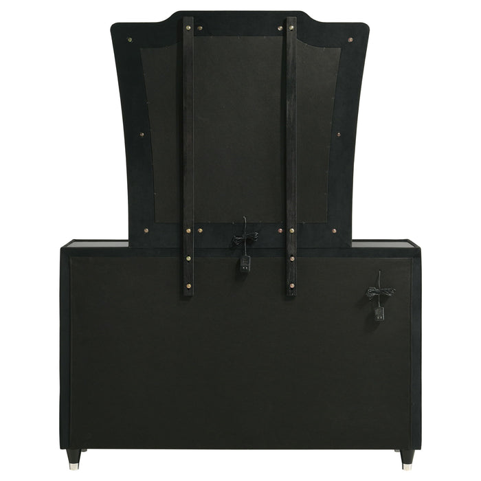 Lorient 8-drawer LED Dresser with Mirror Black