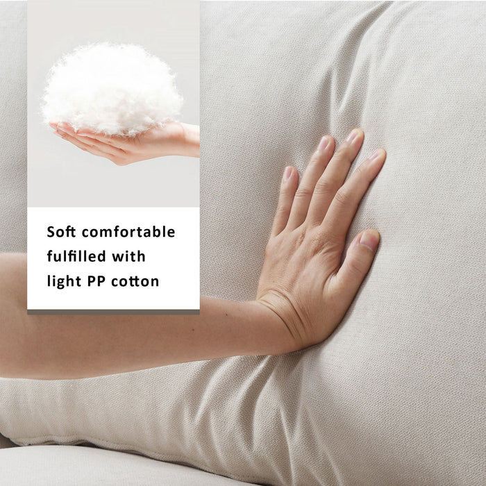 Modern Sectional Sofa With Throw Pillows, Cloud L Shaped Couch Set With Wide 4 Seat Comfy Couch Set With Movable Ottoman