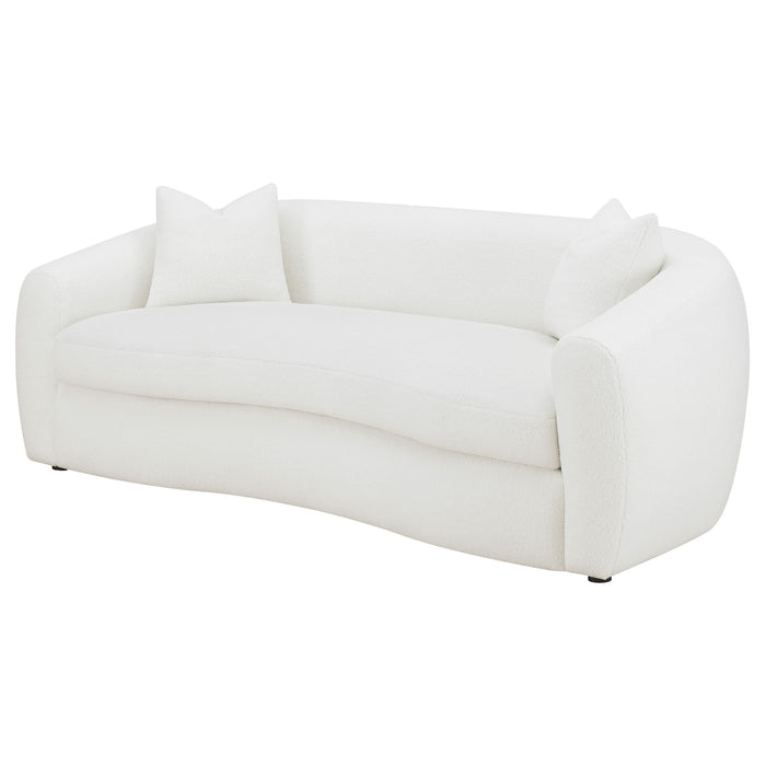 Isabella Faux Sheepskin Upholstered Sofa Natural