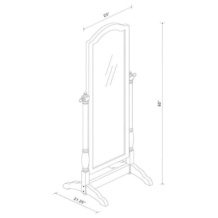 Cabot - Wood Adjustable Length Cheval Mirror