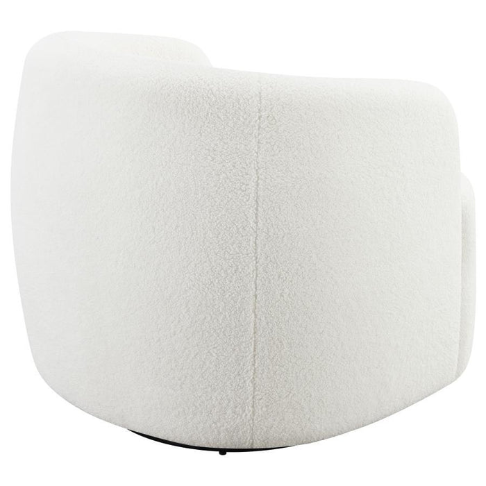 Hudson - Faux Sheepskin Upholstered Swivel Chair - Natural