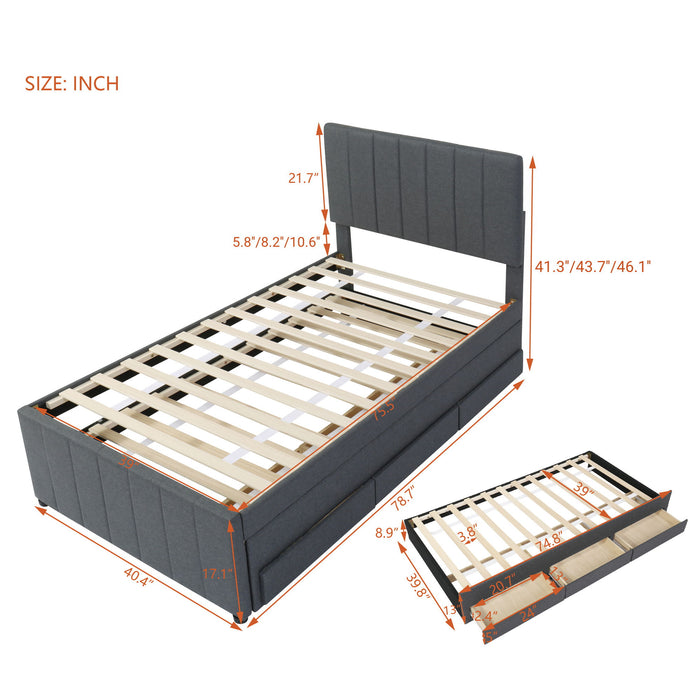 Upholstered Design Platform Bed With Trundle