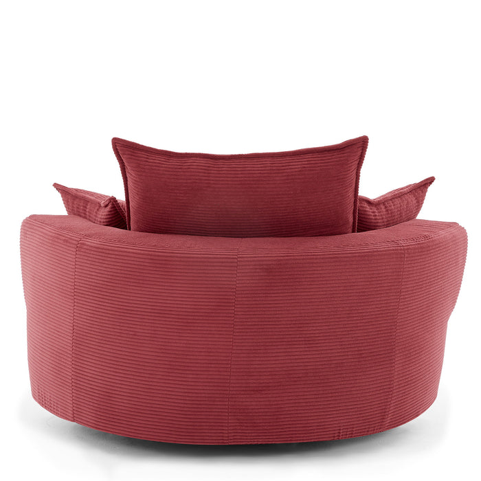 360° Swivel Accent Barrel Chair With Dual Layer Cushion And 3 Removable Pillows