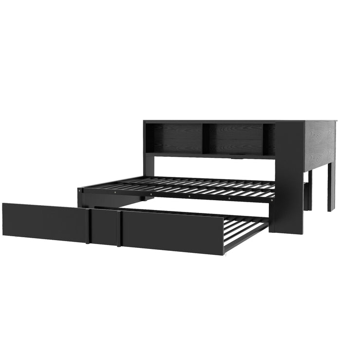 Daybed With Trundle, Storage Cabinets And USB Ports