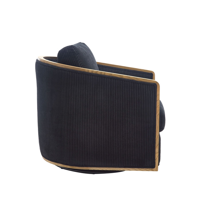 Corduroy Barrel Chair, 360 Degree Swivel