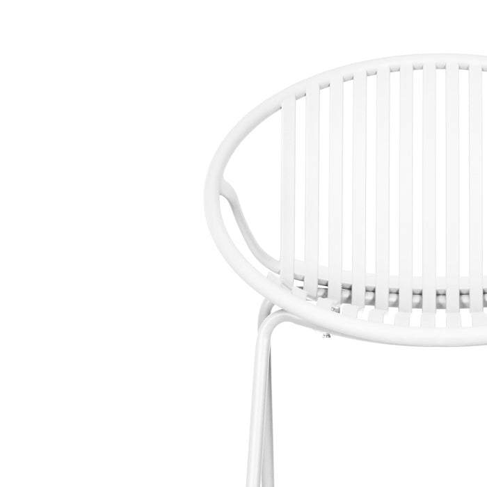 7 Piece Outdoor Modern Dining Set With Stackable Chairs