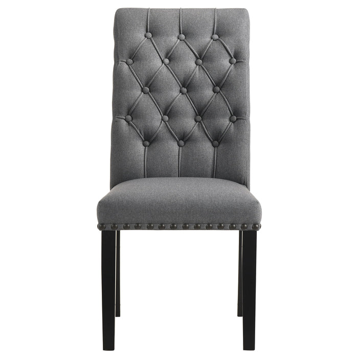 Alana Fabric Upholstered Dining Side Chair Grey (Set of 2)