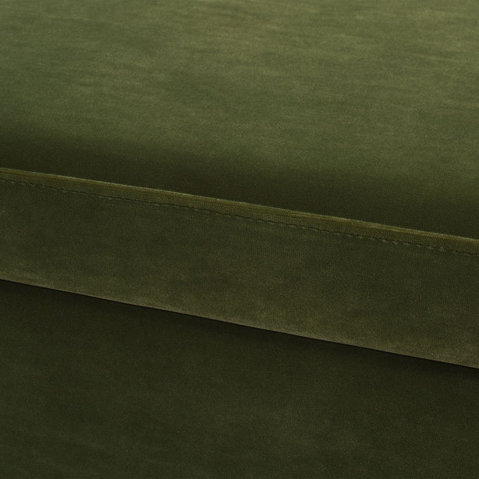 Knox - Square Storage Cocktail Ottoman - Olive Green