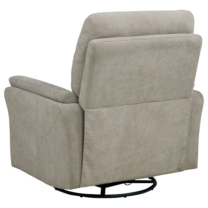 Adler Upholstered Power Swivel Glider Recliner Greige