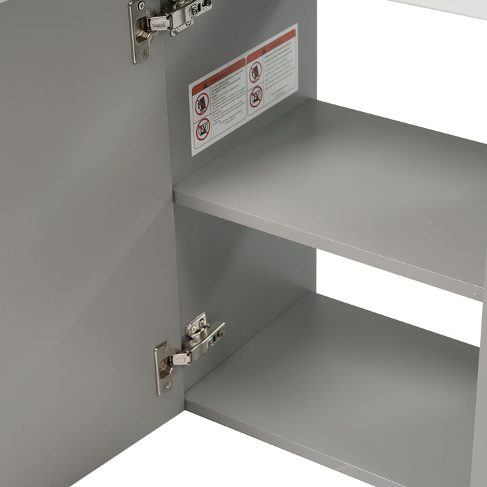 Modern Floating Bathroom Vanity With Ceramic Basin Perfect For Small Bathrooms