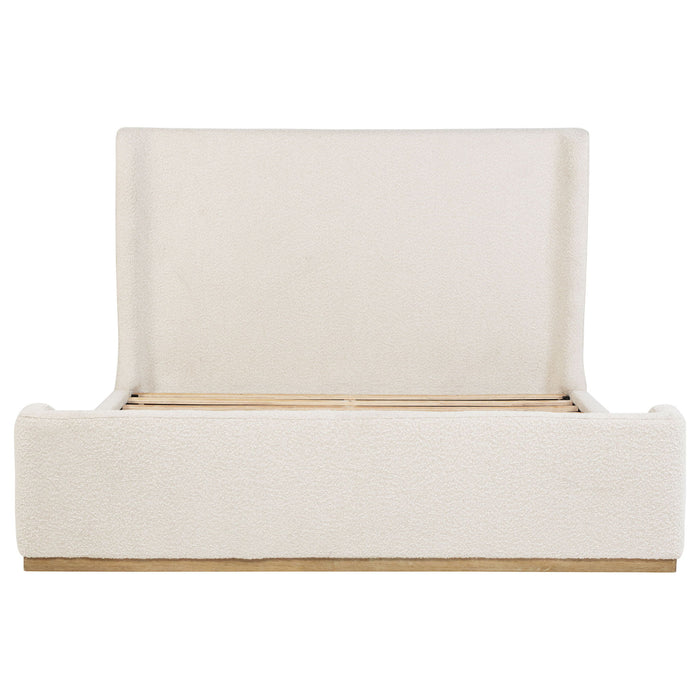 Kensington - Eastern King Sleigh Bed With Tall Wingback Headboard - Cream