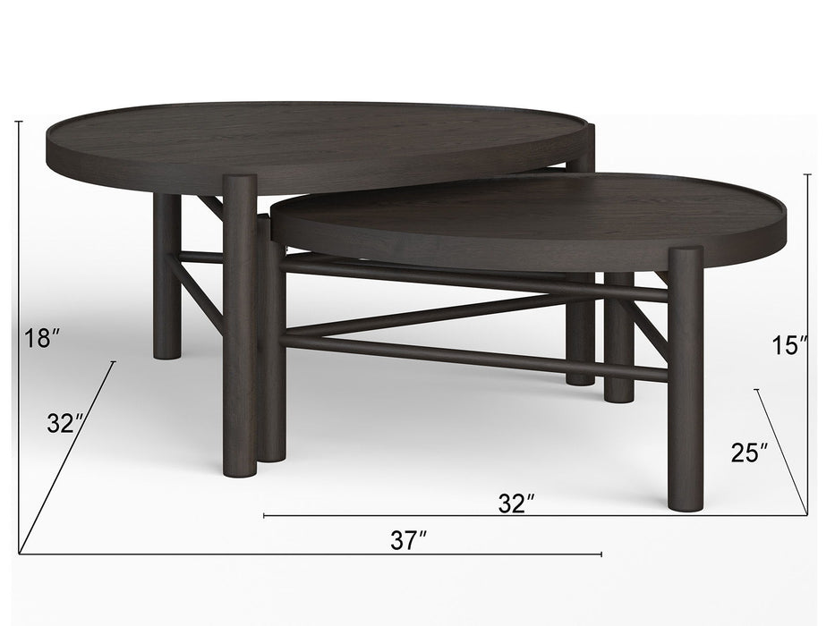 Hadleigh - Shaped Nesting Cocktail Table Set