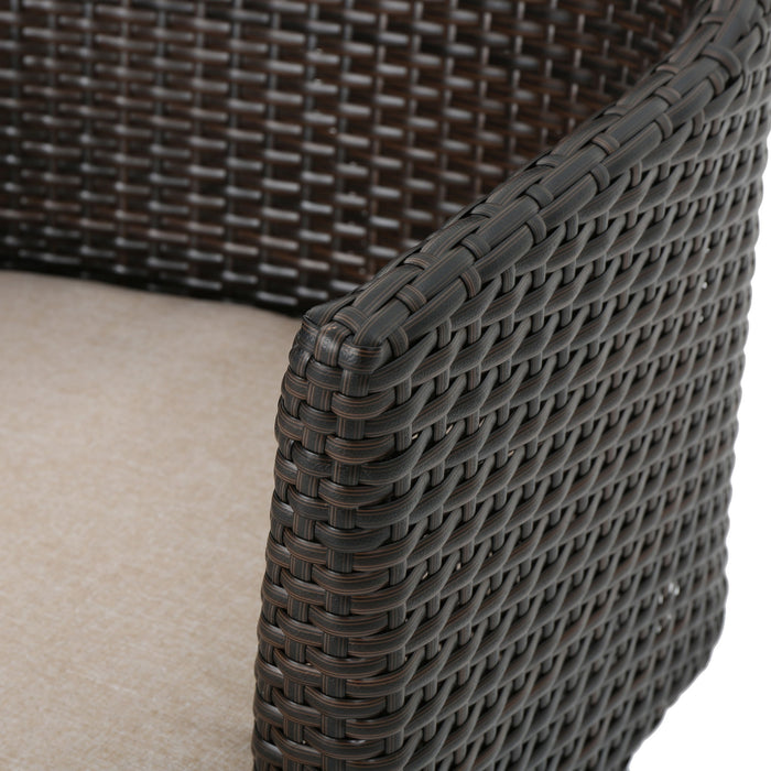 Kenneth - 3 Pieces Chat Set Outdoor Furniture - Brown Multi