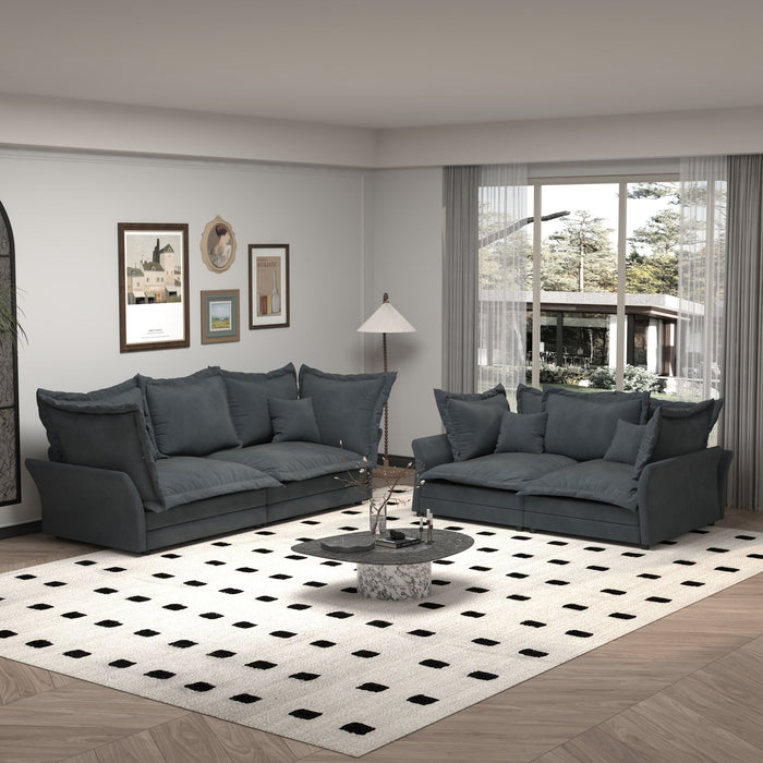 Modern Comfy Upholstered Sofa Cloud Couch, Deep Seat Couches With Multiple Large Soft Pillows