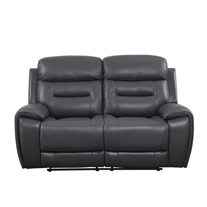 Lamruil - Motion Loveseat - Gray Top Grain Leather