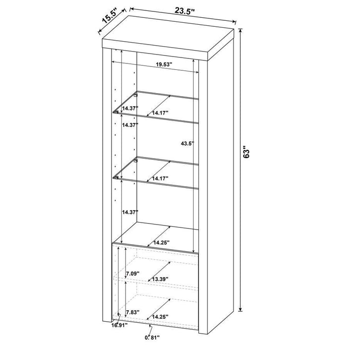 Jude - 3-Shelf Engineered Wood Media Tower - High Gloss White