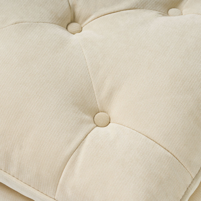 Lofton - Pillow Top Ottoman With Button Tufting - Cream