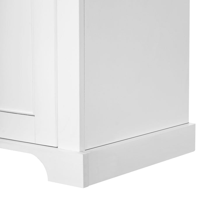 Bathroom Storage Cabinet, Adjustable Shelves & Drawer, Freestanding Linen Tower