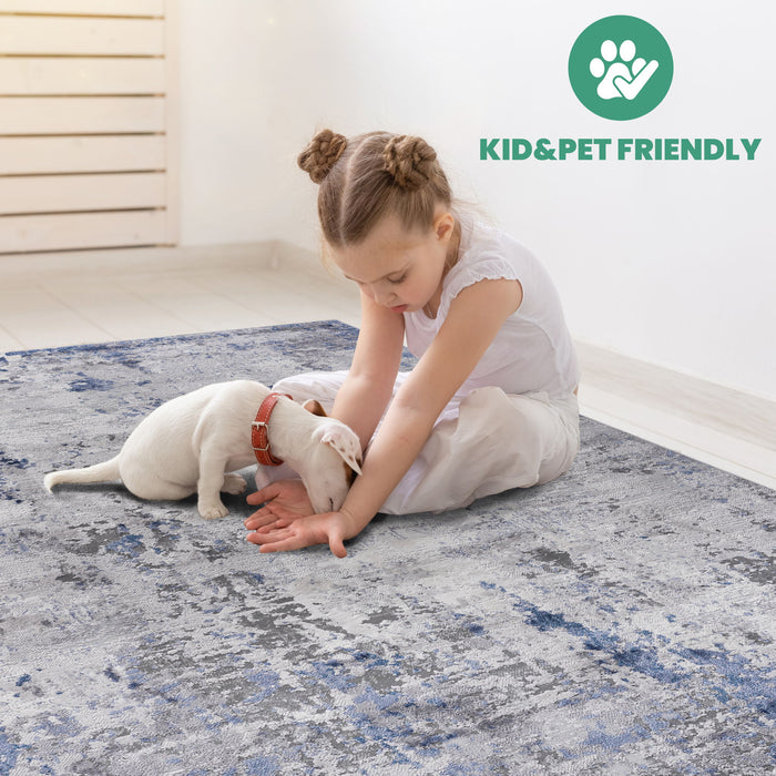 Marfi - 2' X 3' Abstract Area Rug - Silver