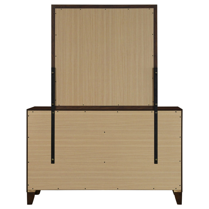 Welsley 6-drawer Dresser and Mirror Walnut