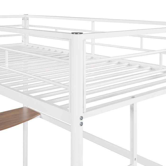 Bunk Bed With Desk, Ladder And Quality Slats For Bedroom